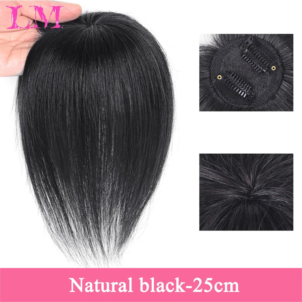 Replacement Piece Hair Covering White Hair Natural Invisible Seamless Hair Clip In Hair Bangs Hairpiece Synthetic Fake Bang Hair