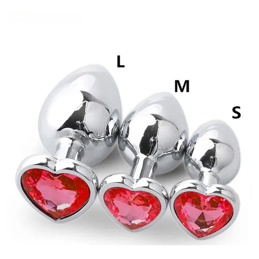 3 Size/set Metal Anal Plug for Women Men Couples Butt Plug Butt Toy Adult Game Masturbator Anal S/M/L Diamond Sex Toy for Adult