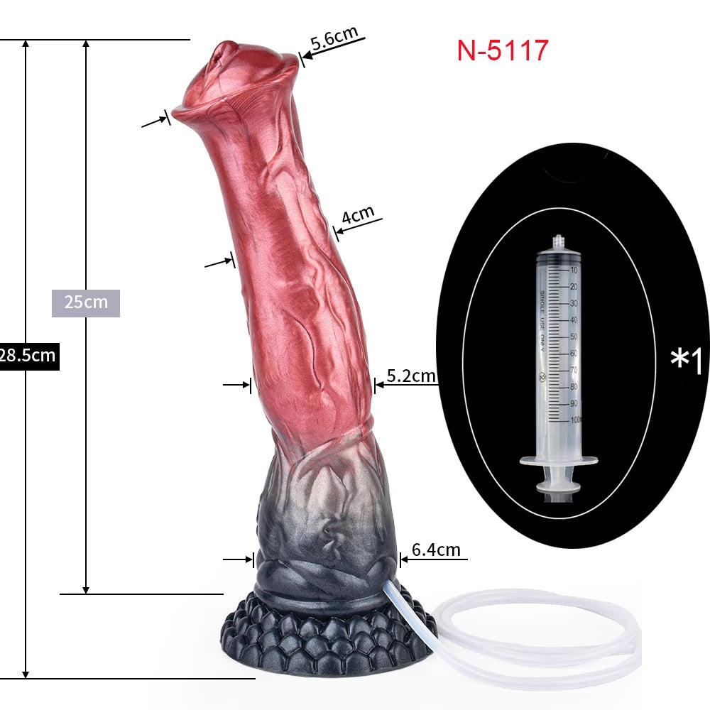 FAAK Squirting Penis Soft Silicone Fantasy Ejaculation Long Horse Dildo With Suction Cup Size S M L Penetration Anal Plug