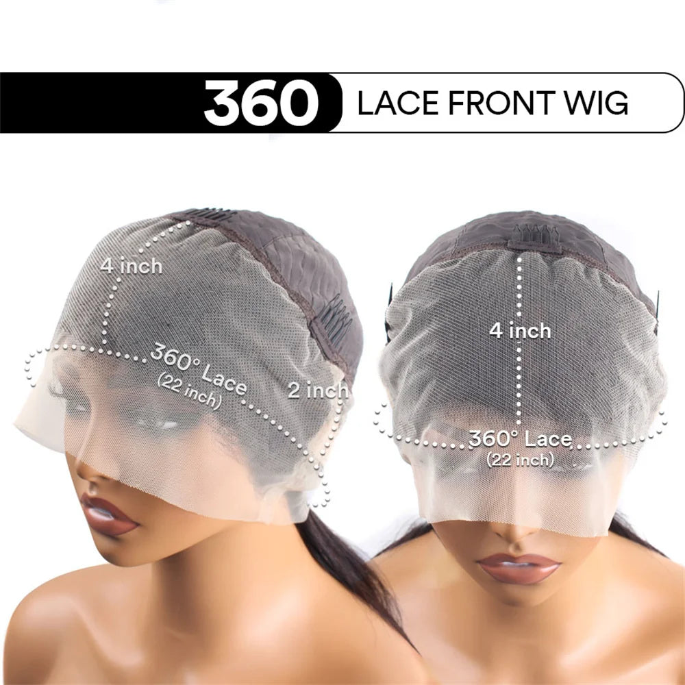 Hot Sale 360 Lace Front Wigs Human Hair Straight Frontal Wigs 250 Density HD Transparent 360 Full Lace Wigs for Women Human Hair