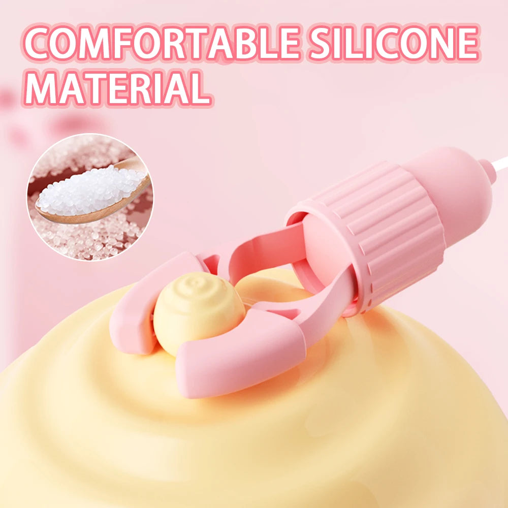 Nipple Clamp Sucking Vibrator Tongue Licking Vibrating For Women Breast Massage Labia Clitoris Clip Stimulation Massager Sex Toy