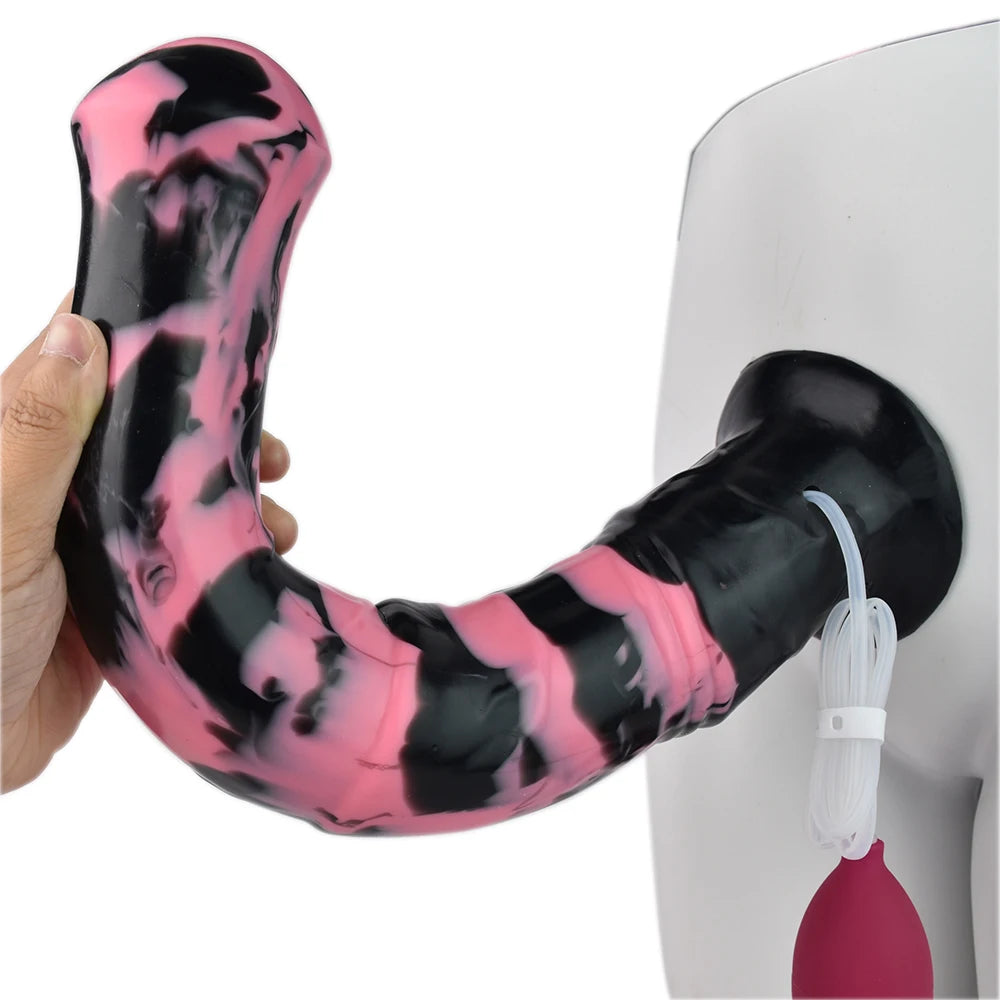 FAAK Squirting Penis Soft Silicone Fantasy Ejaculation Long Horse Dildo With Suction Cup Size S M L Penetration Anal Plug
