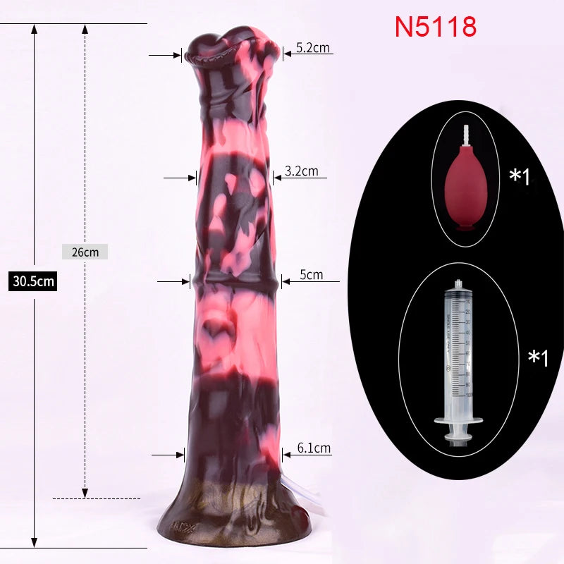 FAAK Squirting Penis Soft Silicone Fantasy Ejaculation Long Horse Dildo With Suction Cup Size S M L Penetration Anal Plug