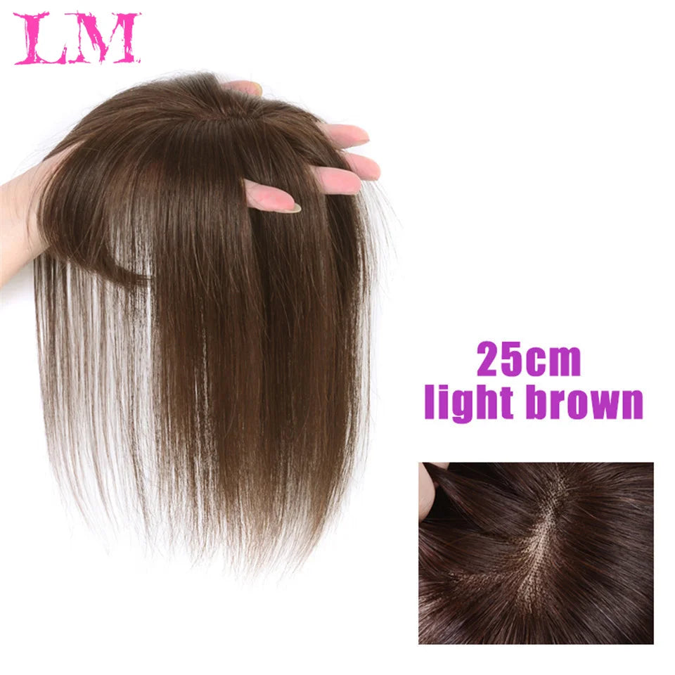 Replacement Piece Hair Covering White Hair Natural Invisible Seamless Hair Clip In Hair Bangs Hairpiece Synthetic Fake Bang Hair