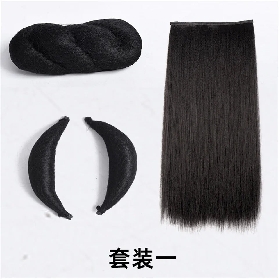 LM Synthetic Hanfu Ancient Costume Chinese Ancient Synthetic Wig Chignon Princess Hair Bun Cosplay Wig For Women