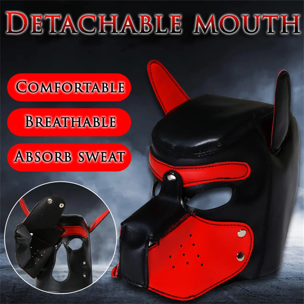 Adult Toys SM Sexy Dog Head Mask Adult Cosplay Games Bdsm Bondage Dog Hood Mask Adult Cosplay Game Adult Goods for Couples