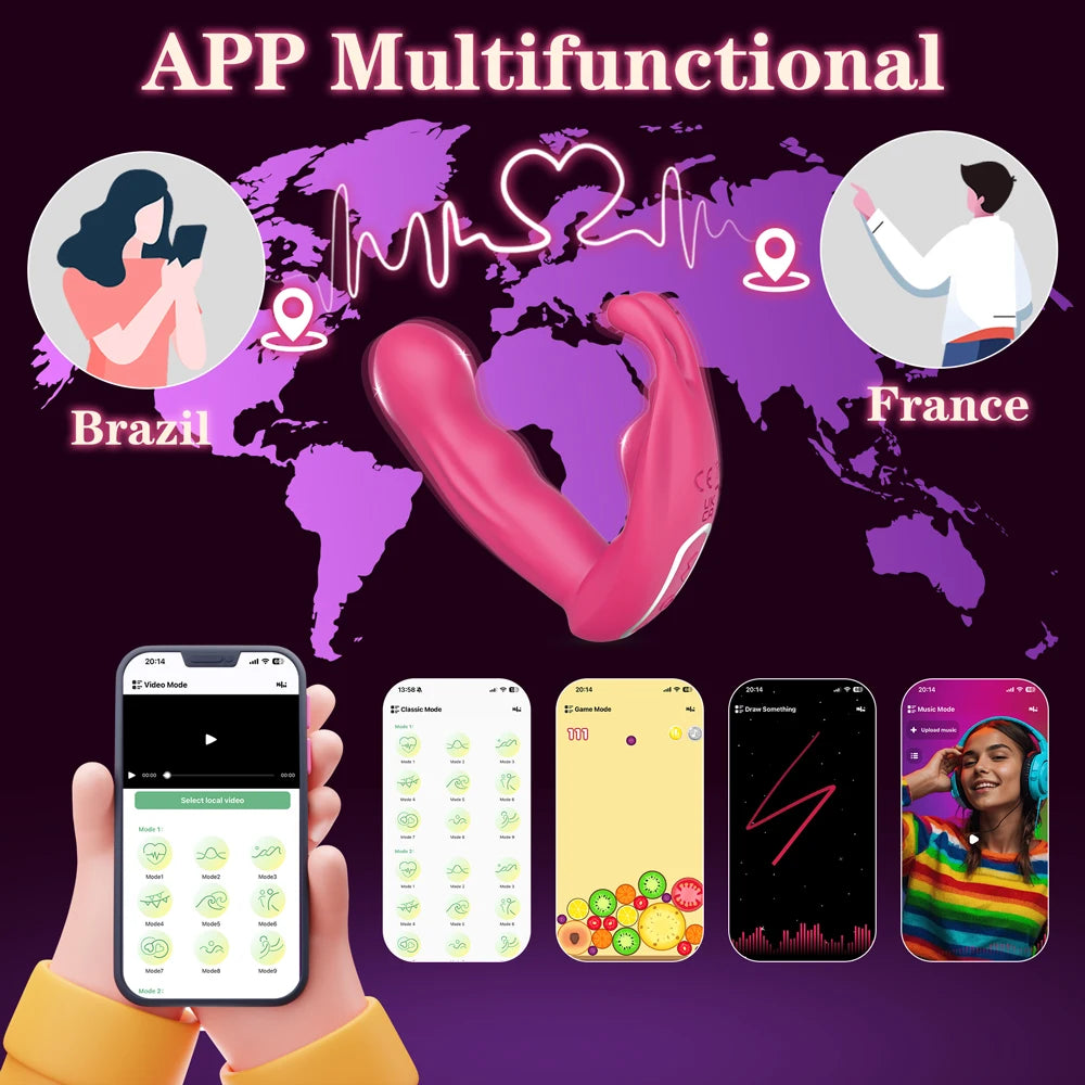 APP Bluetooth Control Vagina Vibrator Masturbation Women Clitoris Vibration Stimulator Wearable Vibrator Adult Erotica Products