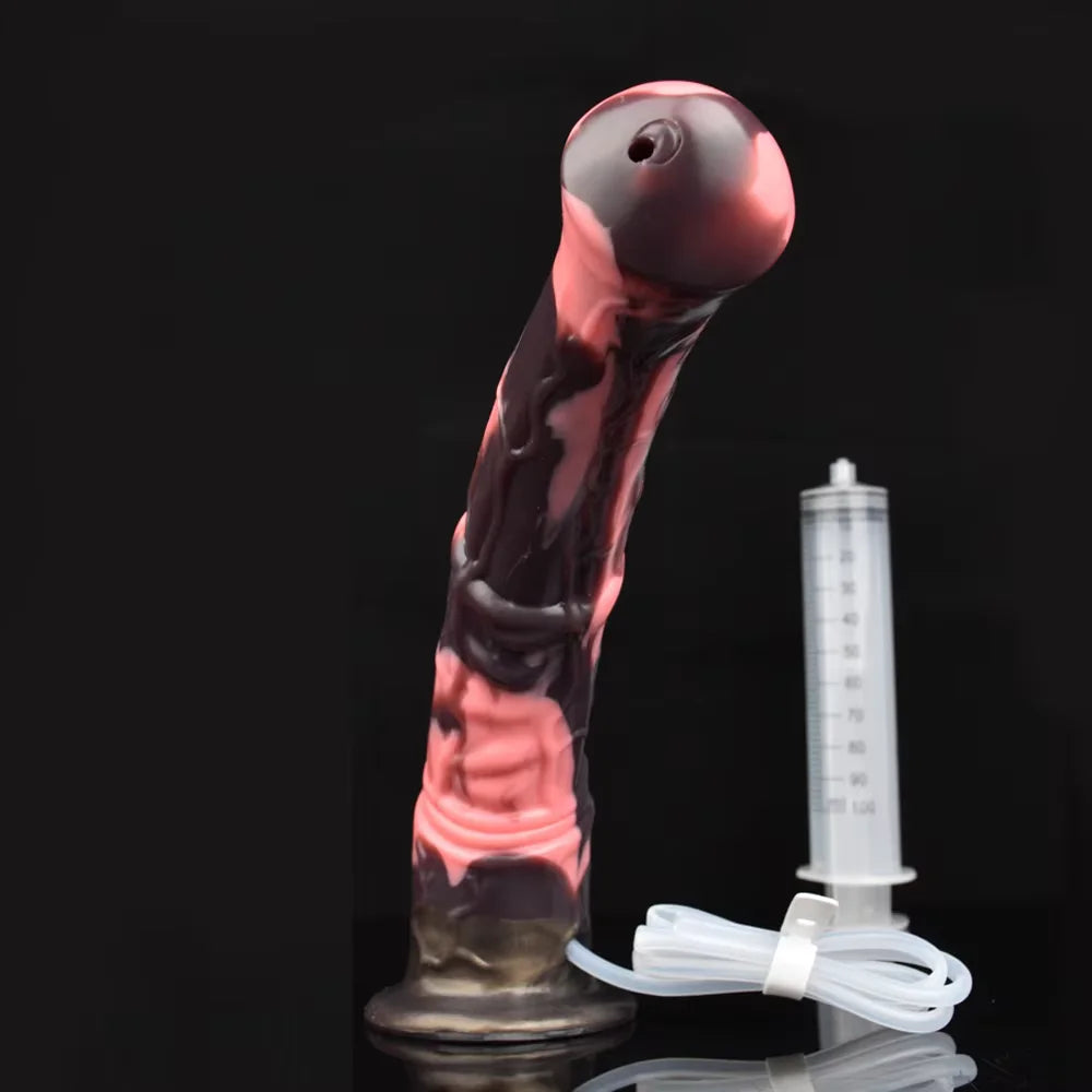 FAAK Squirting Penis Soft Silicone Fantasy Ejaculation Long Horse Dildo With Suction Cup Size S M L Penetration Anal Plug