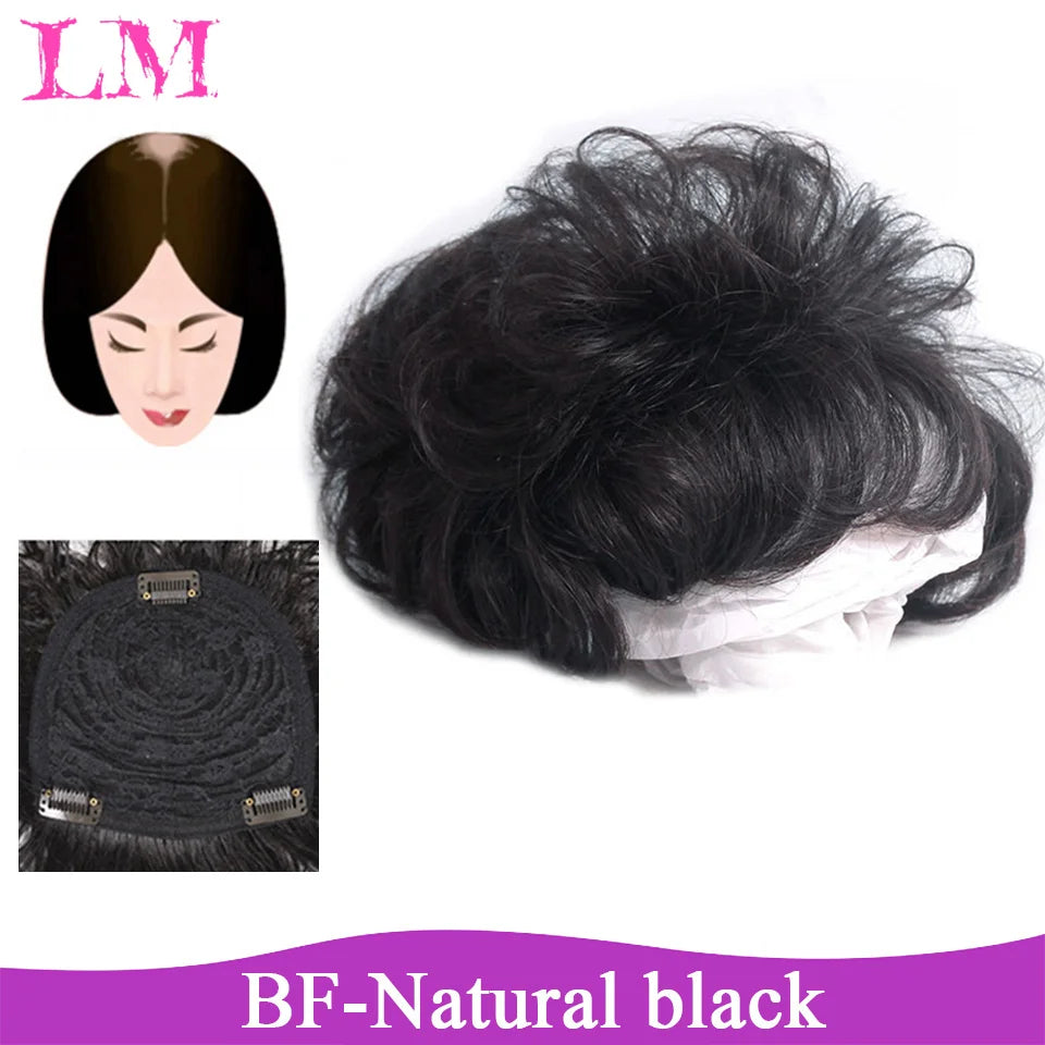 Replacement Piece Hair Covering White Hair Natural Invisible Seamless Hair Clip In Hair Bangs Hairpiece Synthetic Fake Bang Hair