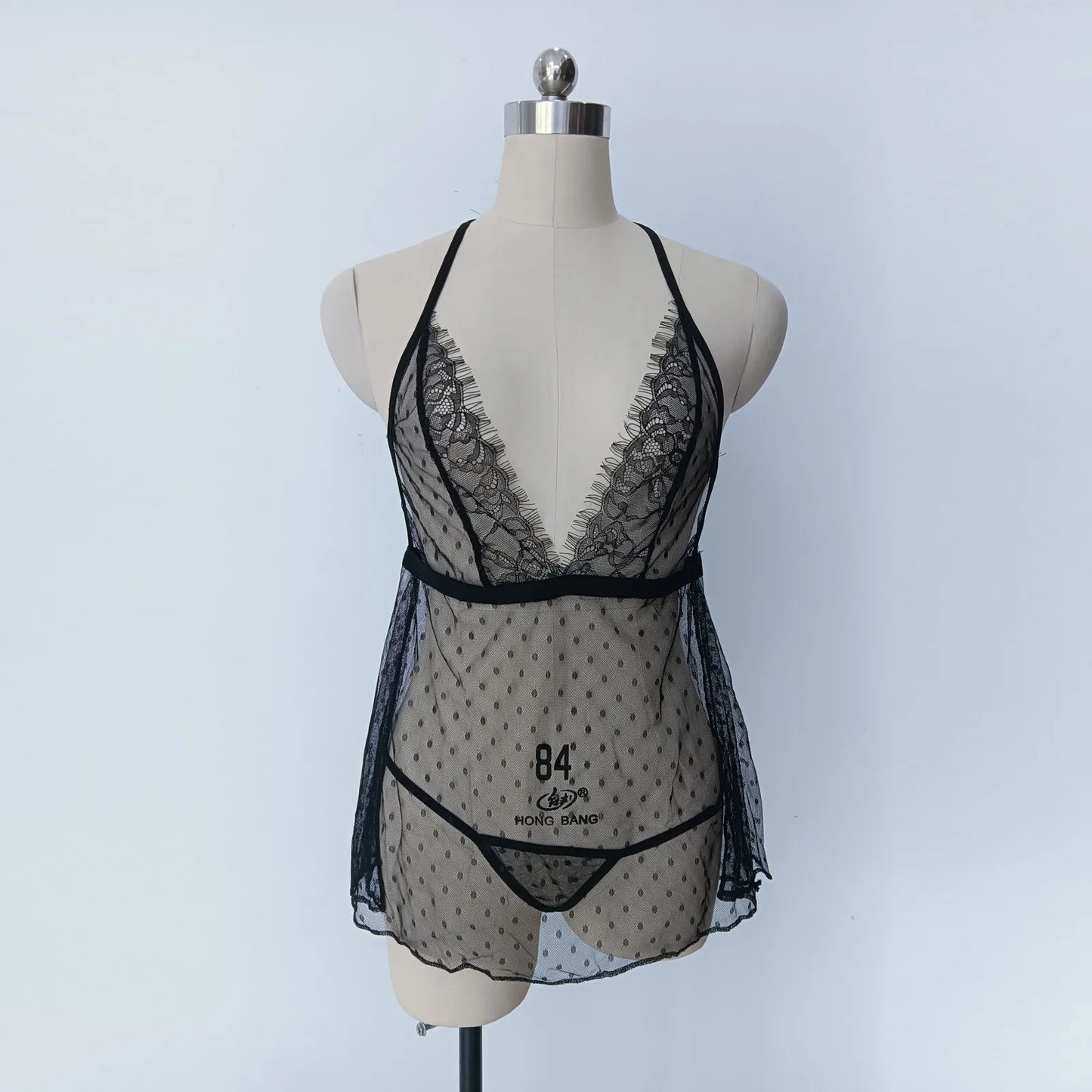 Erotic Hot Sexy Costume Women Lace Babydoll Dress Wedding Erotic Underwear Women Sexy Lingerie Deep V-Neck Mini Dress G-String