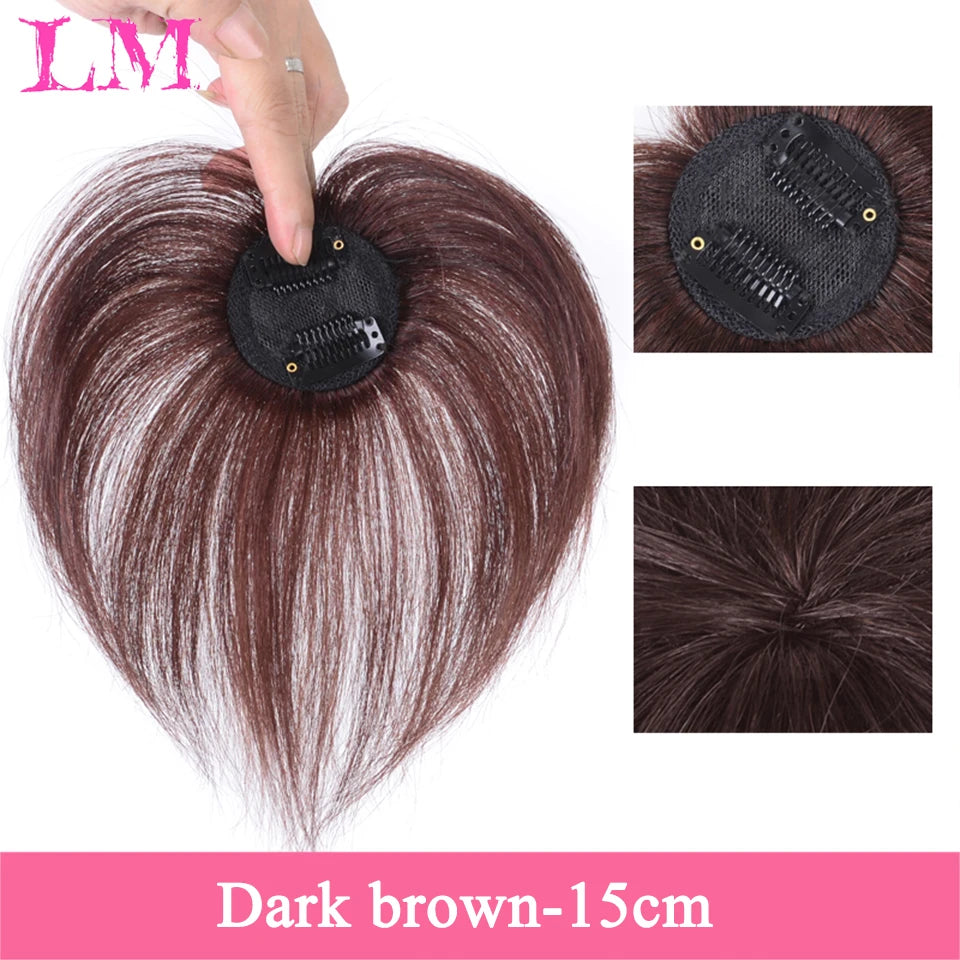 Replacement Piece Hair Covering White Hair Natural Invisible Seamless Hair Clip In Hair Bangs Hairpiece Synthetic Fake Bang Hair
