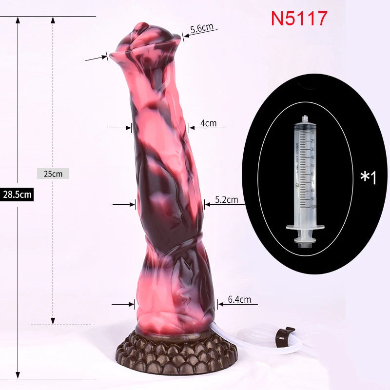 FAAK Squirting Penis Soft Silicone Fantasy Ejaculation Long Horse Dildo With Suction Cup Size S M L Penetration Anal Plug