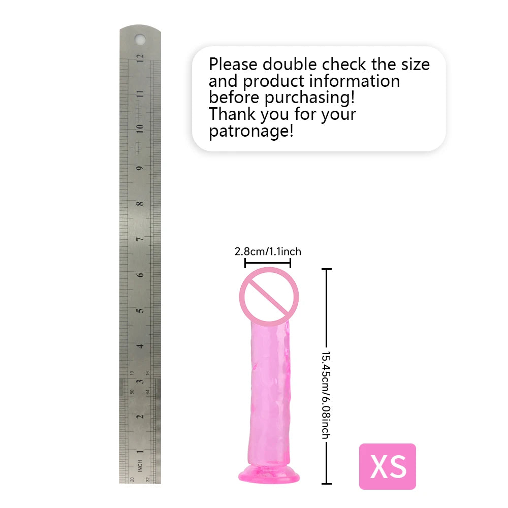 TPE Jelly Dildo Penis 8 Sizes Strong Suction Cup Women Vaginal Anal Plug Toys Masturbators, Unisex Adult Sex Toys, Sex Toys