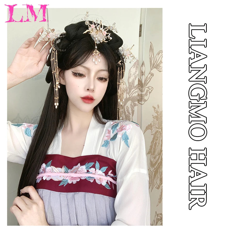LM Synthetic Hanfu Ancient Costume Chinese Ancient Synthetic Wig Chignon Princess Hair Bun Cosplay Wig For Women