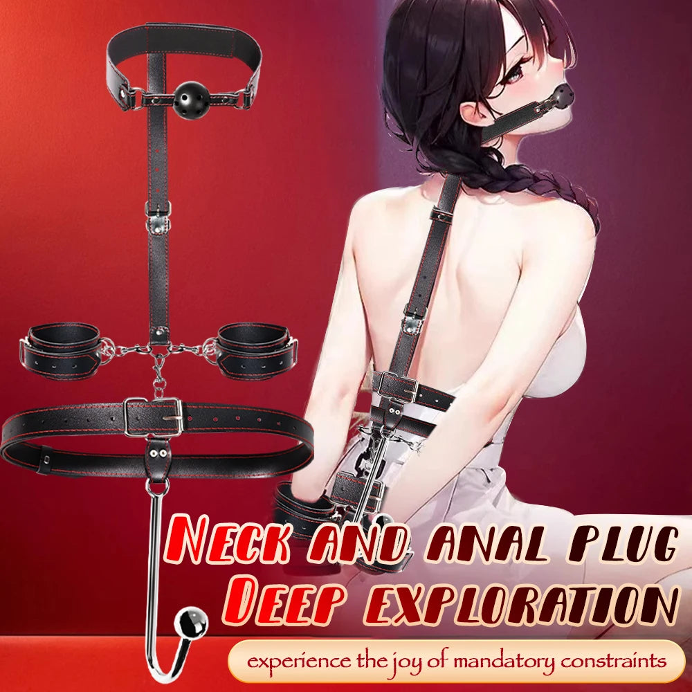 Adult Supplies BDSM Collar Mouth Plug Anal Hook bondage Sex Handcuffs Male Female Games Sex Toys for Couples