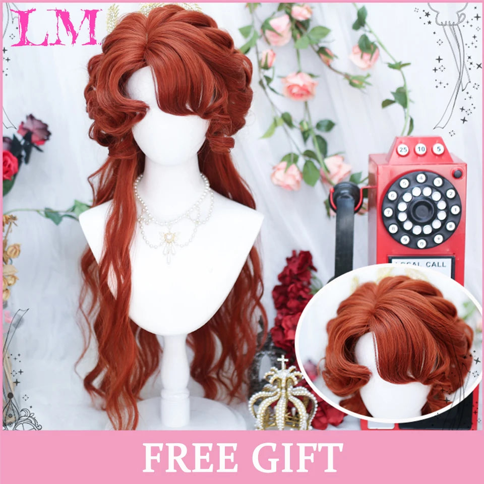 LM Golden Wig Synthetic Ombre Long Straight/Body Wave Middle Part Heat Resistant Natural Hair Wigs For Women Cosplay