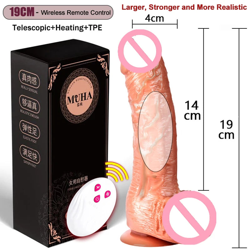 Big Dildo Vibrator Rechargeable Artificial Penis Telescopic Swing Heating Remote Silicone Dildos Control Vibrators For Women Gay