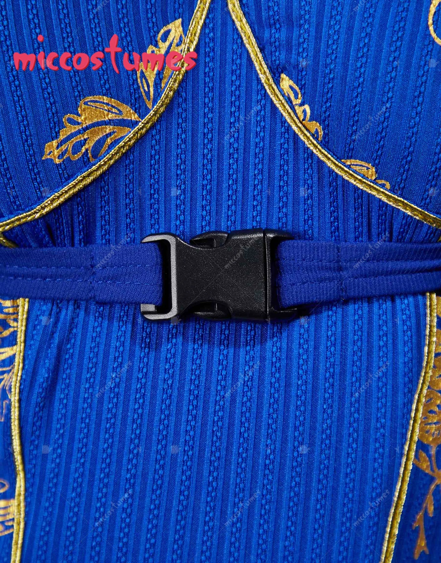 MICCOSTUMES Women's Chun Li Derivative Casual Outfit Halter Dress and Top with Bracelets Hairband Cosplay Costume