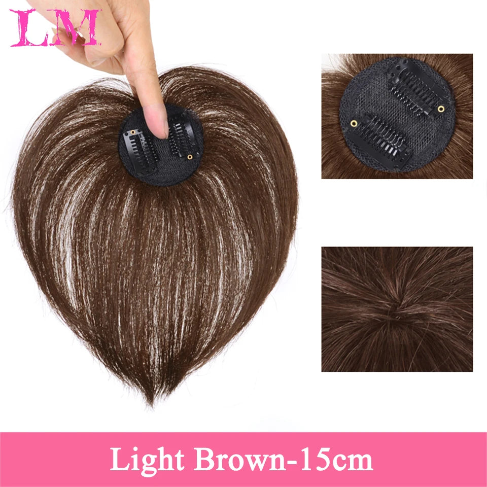 Replacement Piece Hair Covering White Hair Natural Invisible Seamless Hair Clip In Hair Bangs Hairpiece Synthetic Fake Bang Hair