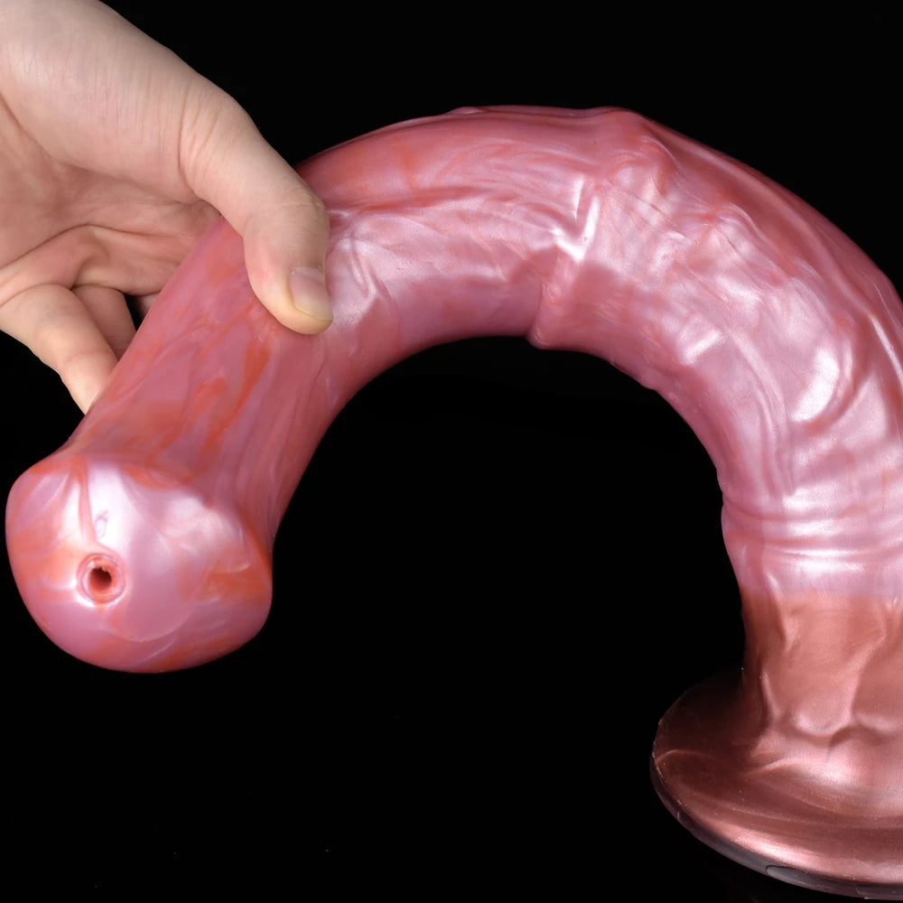 FAAK Squirting Penis Soft Silicone Fantasy Ejaculation Long Horse Dildo With Suction Cup Size S M L Penetration Anal Plug