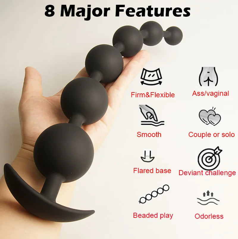 Anal Beads Balls Long Dildo Training,Silicone Anus Ass But Butt Plug,Analplug Buttplug Butplug Sex Toys,Analsex Prostate
