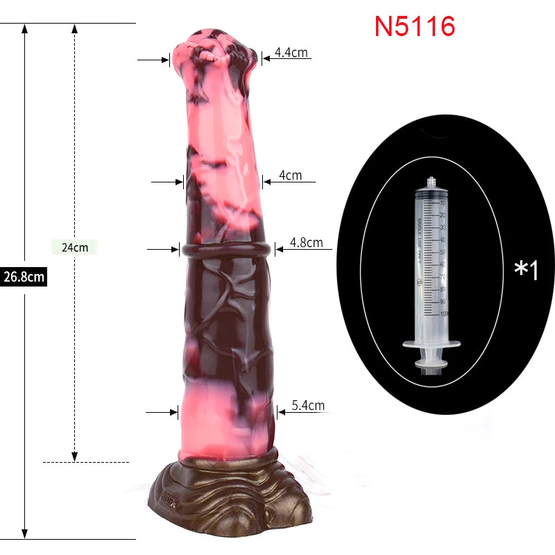 FAAK Squirting Penis Soft Silicone Fantasy Ejaculation Long Horse Dildo With Suction Cup Size S M L Penetration Anal Plug