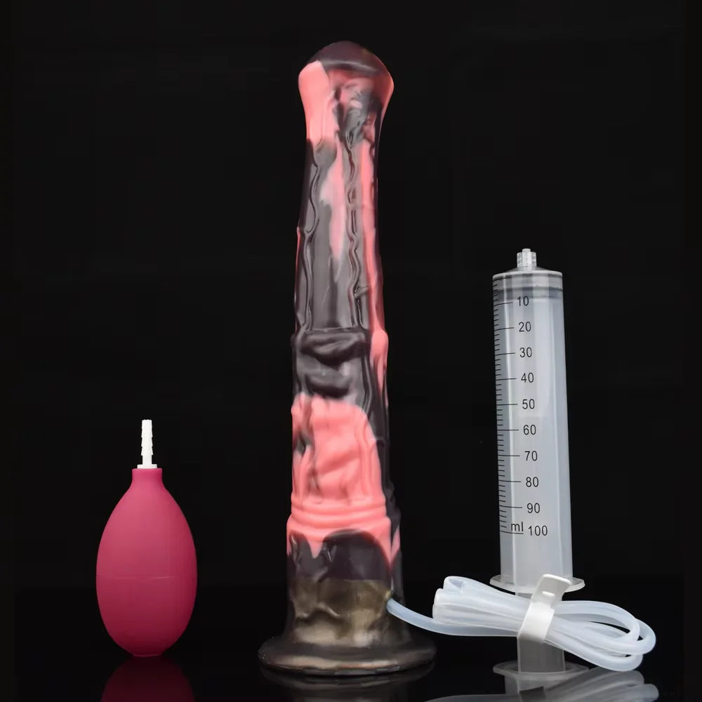 FAAK Squirting Penis Soft Silicone Fantasy Ejaculation Long Horse Dildo With Suction Cup Size S M L Penetration Anal Plug