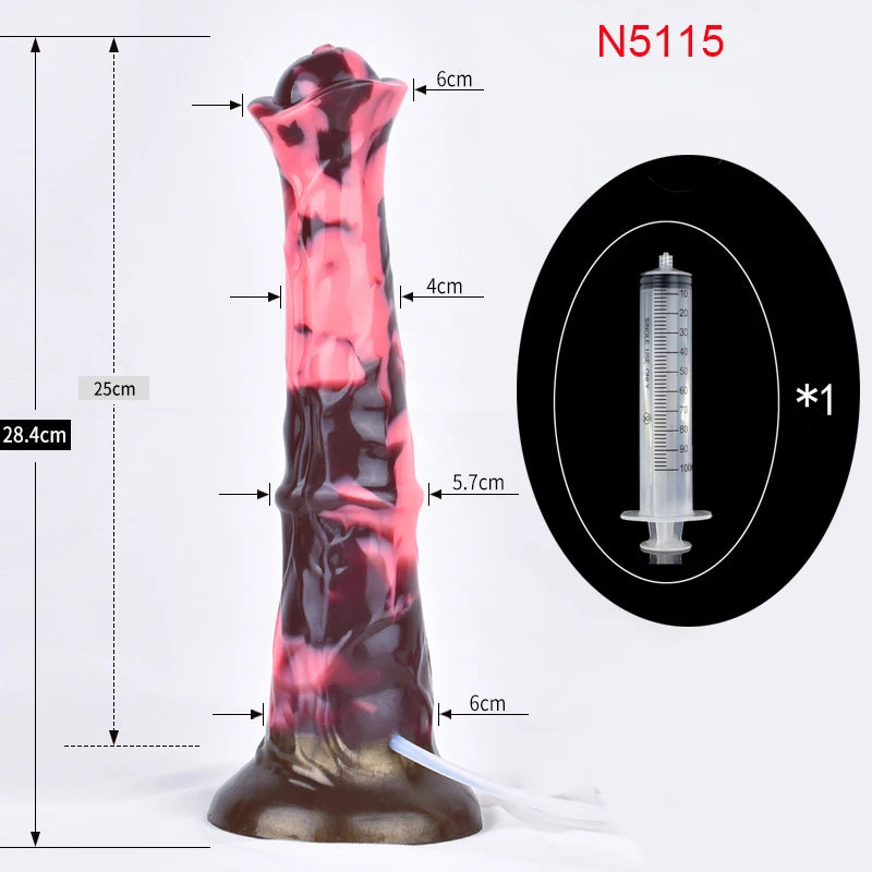 FAAK Squirting Penis Soft Silicone Fantasy Ejaculation Long Horse Dildo With Suction Cup Size S M L Penetration Anal Plug