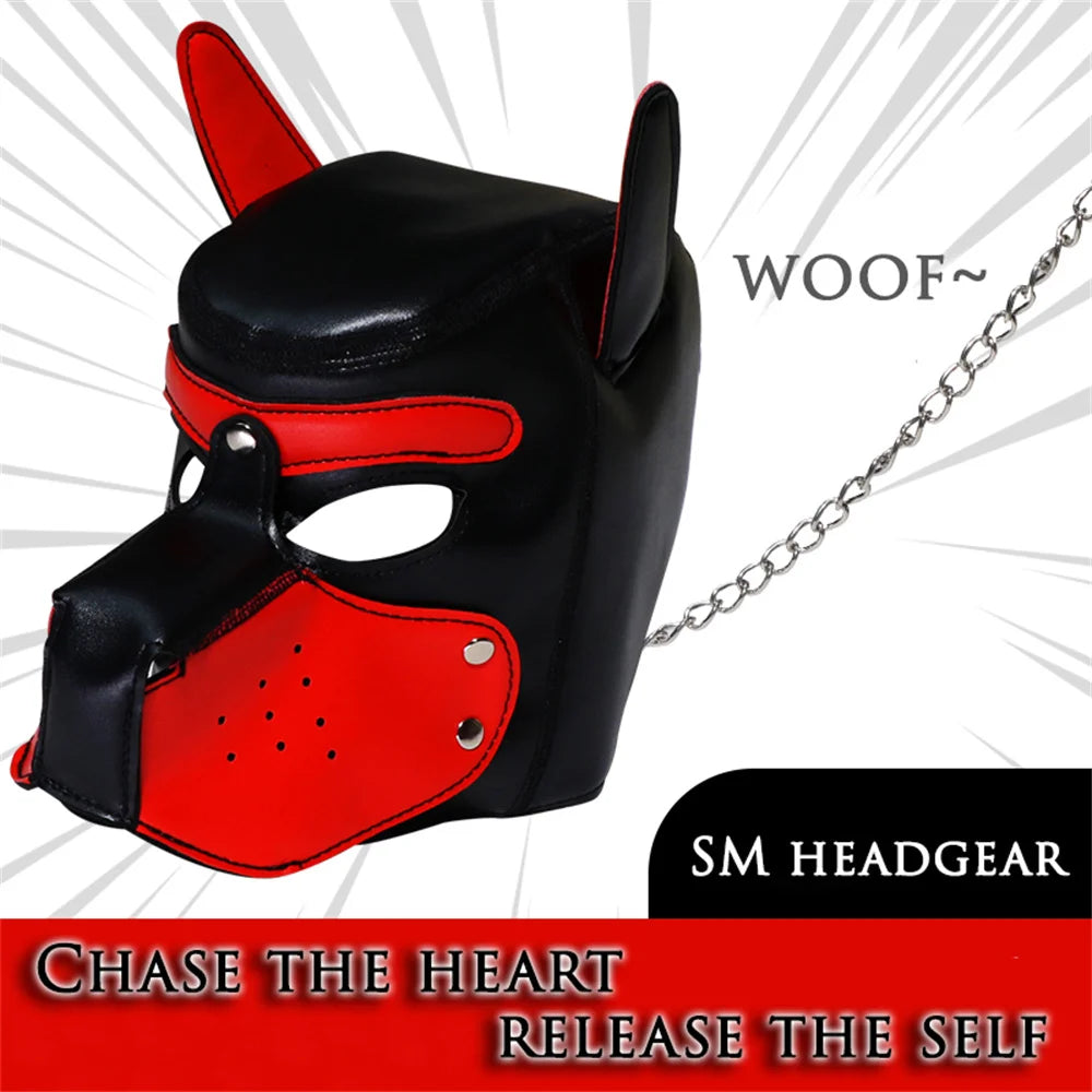 Adult Toys SM Sexy Dog Head Mask Adult Cosplay Games Bdsm Bondage Dog Hood Mask Adult Cosplay Game Adult Goods for Couples
