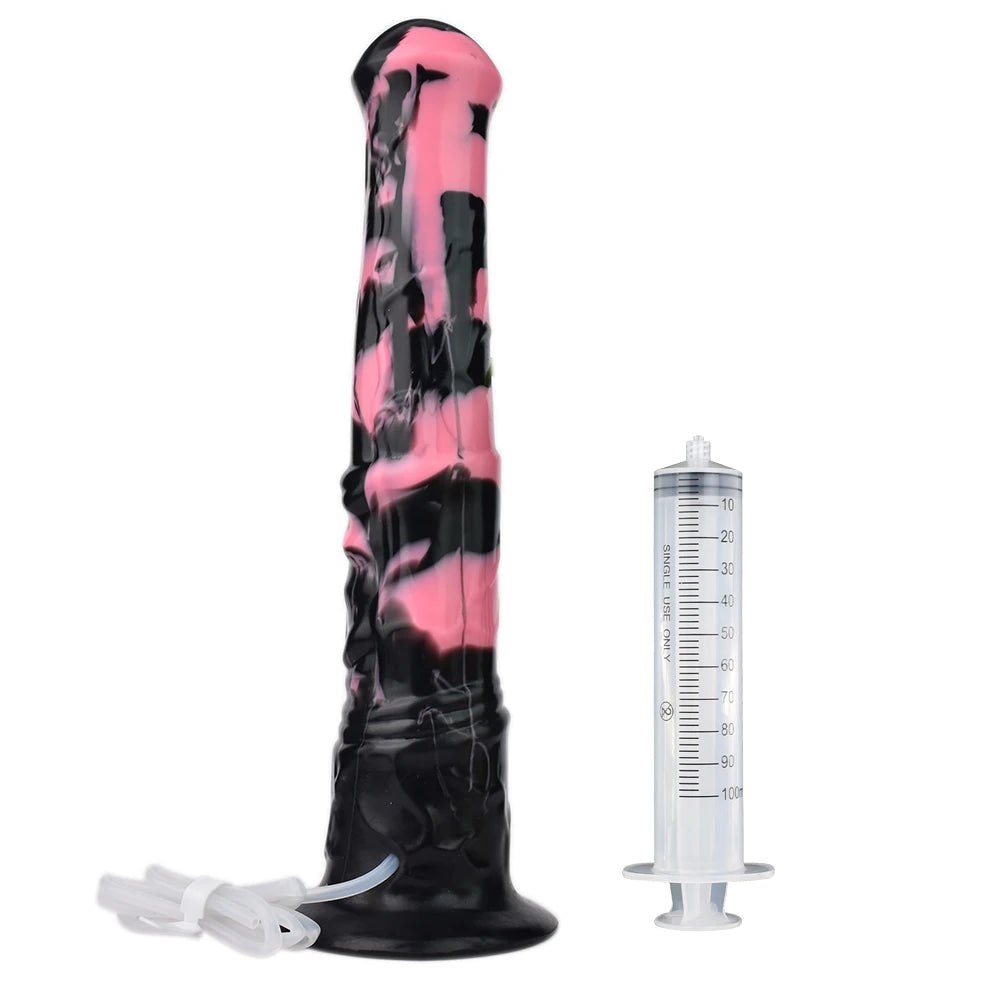 FAAK Squirting Penis Soft Silicone Fantasy Ejaculation Long Horse Dildo With Suction Cup Size S M L Penetration Anal Plug