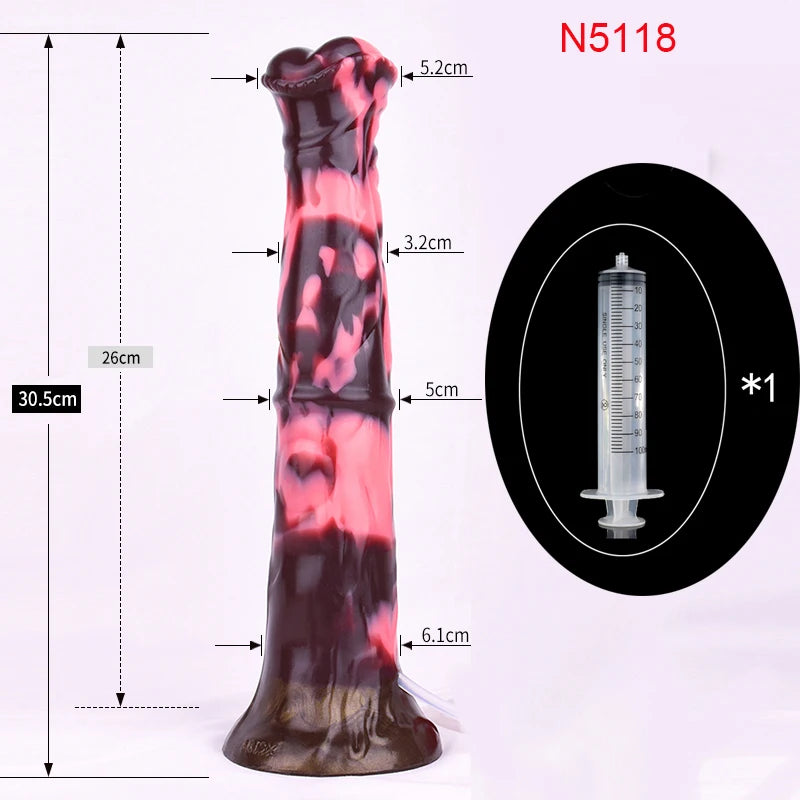 FAAK Squirting Penis Soft Silicone Fantasy Ejaculation Long Horse Dildo With Suction Cup Size S M L Penetration Anal Plug