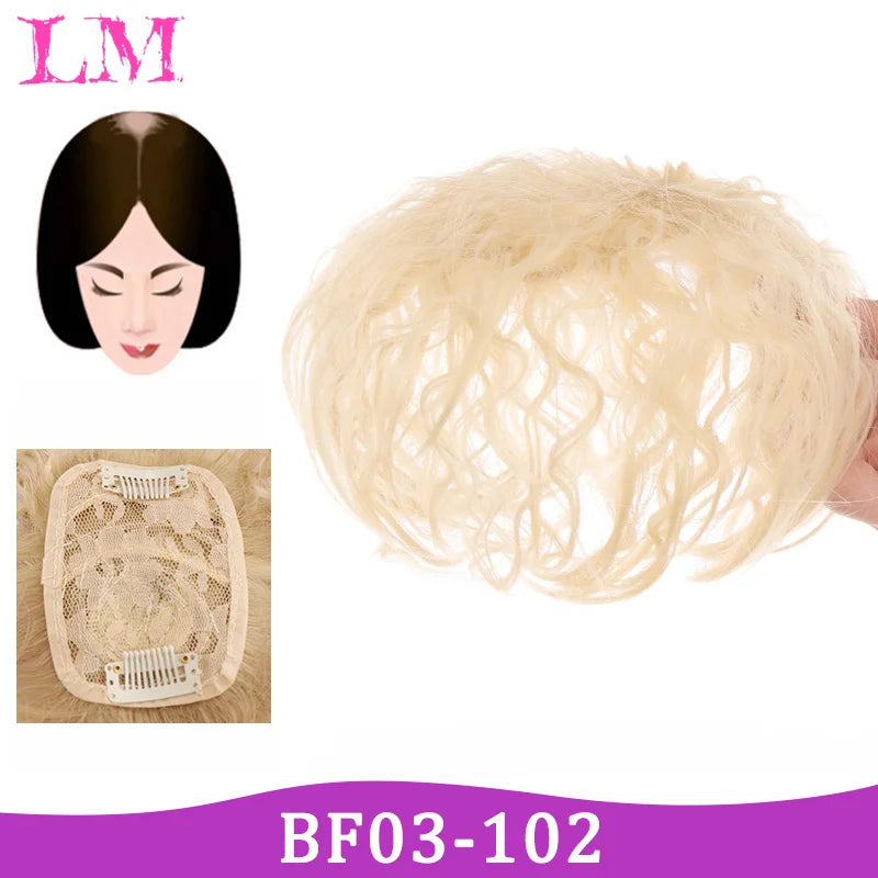 Replacement Piece Hair Covering White Hair Natural Invisible Seamless Hair Clip In Hair Bangs Hairpiece Synthetic Fake Bang Hair