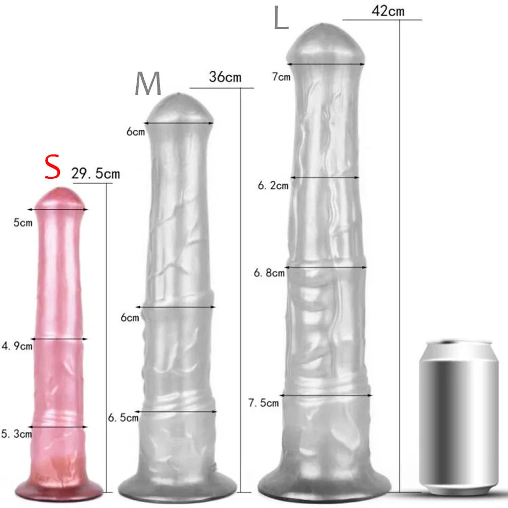 FAAK Squirting Penis Soft Silicone Fantasy Ejaculation Long Horse Dildo With Suction Cup Size S M L Penetration Anal Plug