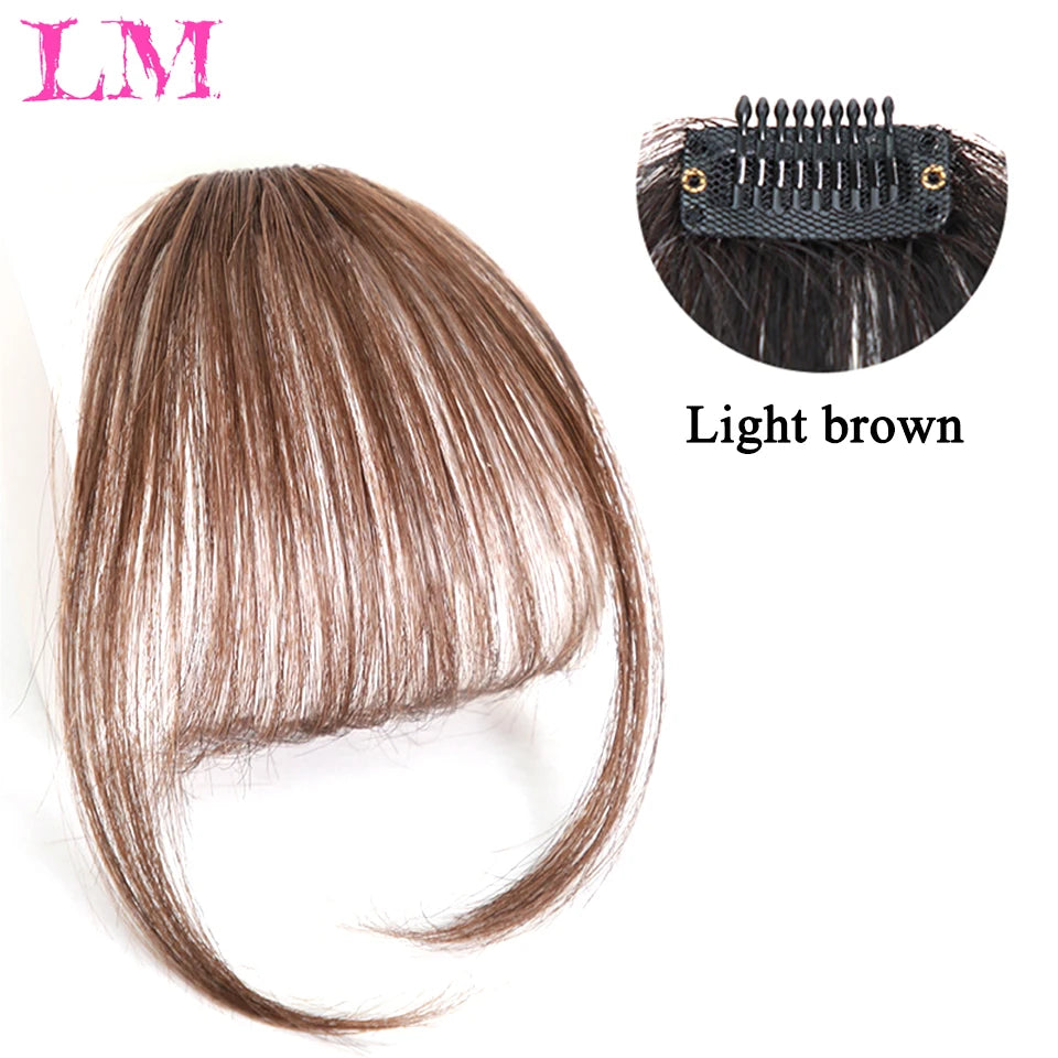 LM Fake Blunt air Bangs hair Clip-In Extension Synthetic Fake Fringe Natural False hairpiece For Women Clip In Bangs