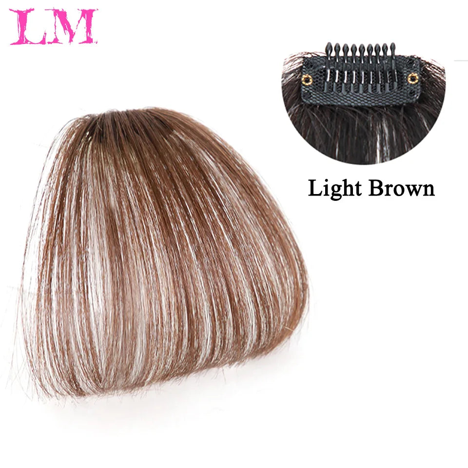 LM Fake Blunt air Bangs hair Clip-In Extension Synthetic Fake Fringe Natural False hairpiece For Women Clip In Bangs