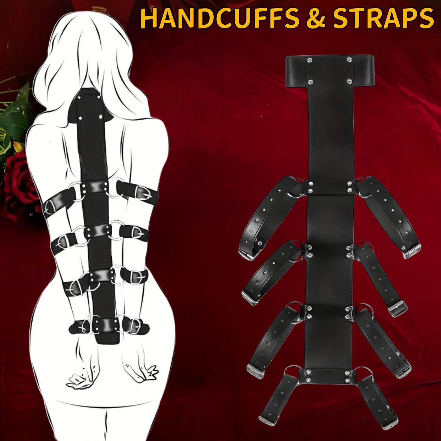 BDMS Restraint Strap Kit for Couples Bed Sex Toys with Adjustable Straps and Handcuffs, Restraint Accessories for Couples